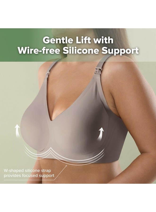 haakaa Nursing Bras for Breastfeeding, Ultra Comfort "Jelly Strip“ Supportive Maternity Bras Wireless Pregnancy Bras (Ash, M) - Image 2