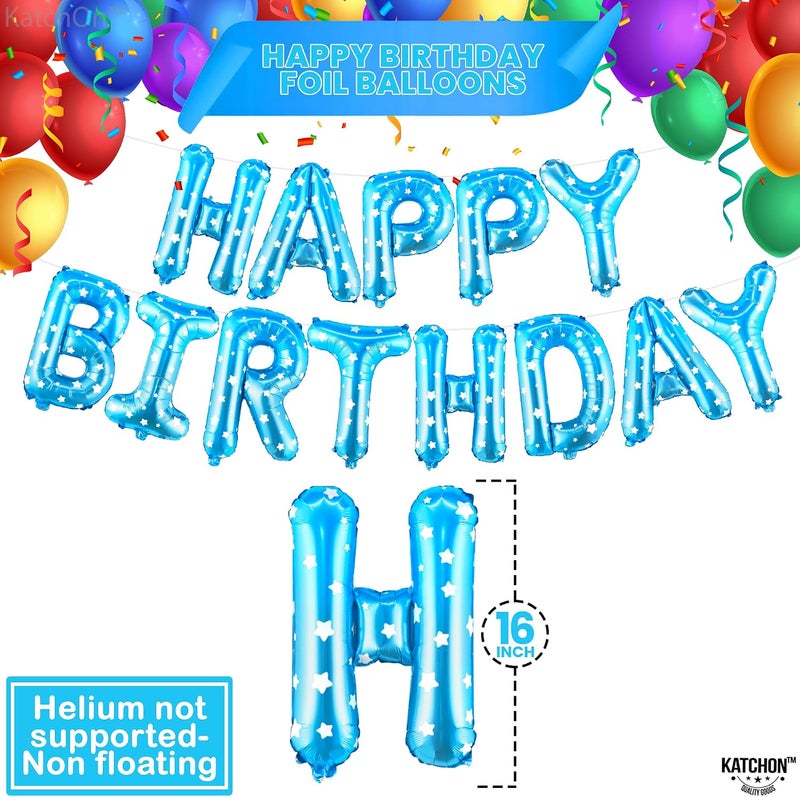 KatchOn Light Blue Happy Birthday Banner & Balloons - 16 Inch Polk Dots Sign for Girl's Blue Birthday Decorations - Image 4