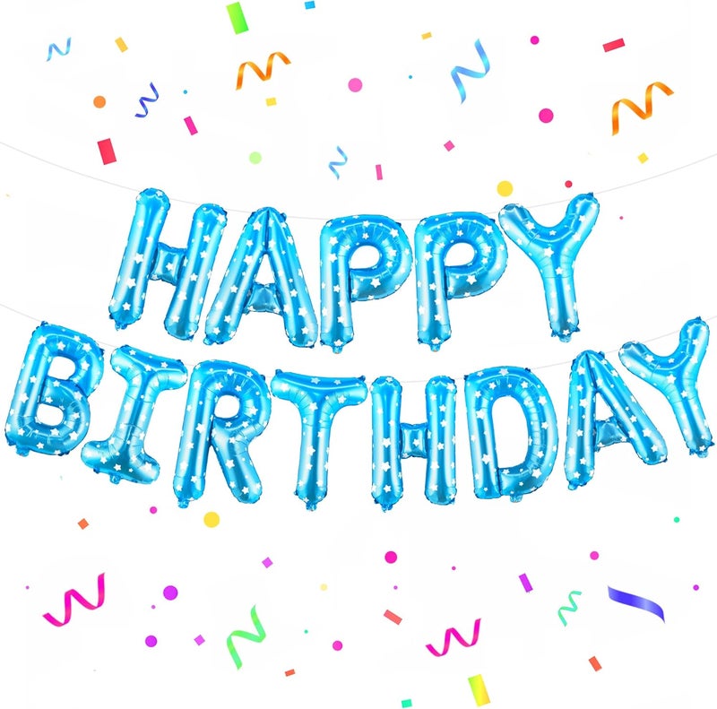 KatchOn Light Blue Happy Birthday Banner & Balloons - 16 Inch Polk Dots Sign for Girl's Blue Birthday Decorations - Image 1