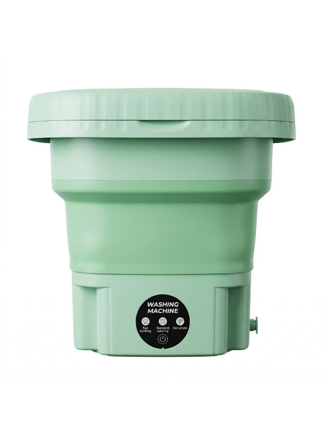 Foldable Mini Washing Machine 12L Portable Compact Washer with Waterproof Touch Panel Carry Handle and Easy Drain Design - Mint Green - Image 2