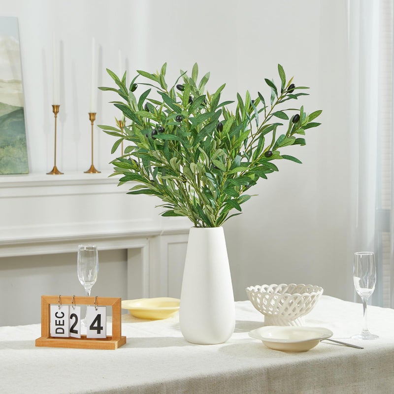 Heleze 35 Inch Olive Branches for Vases Artificial Greenery Stems Faux Olive Tree Branch Home Decor 4PCS - Image 3
