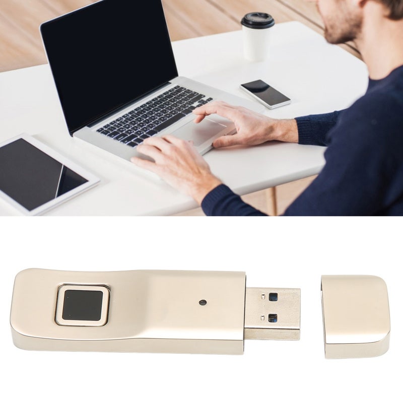 Fingerprint USB Flash Drive 32GB USB3.0 High Speed - Dual Section Secure Encrypted USB Drive for Home Office Study Android Devices - Image 4