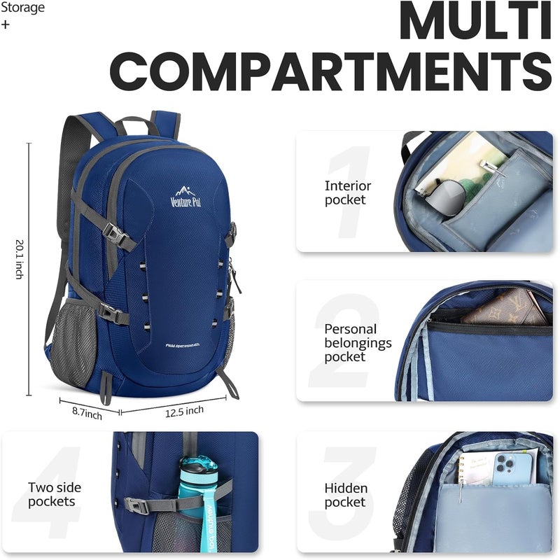 Venture Pal 40L Lightweight Packable Travel Hiking Backpack Daypack - Image 3
