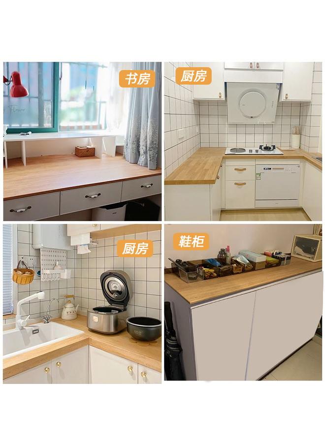 Bluejw Wood Grain Desktop Stickers Self-adhesive Wallpaper Waterproof Table Cabinet Wardrobe Furniture Renovation Table Stickers Windowsill Self-adhesive - Image 3