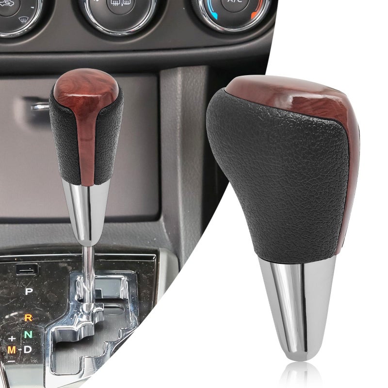 BLAKAYA Compatible with Plastic Faux Leather Texture Black Brown Gear Shift Knob Head Cover for Toyota Camry Corolla Highlander RAV4 - Image 3