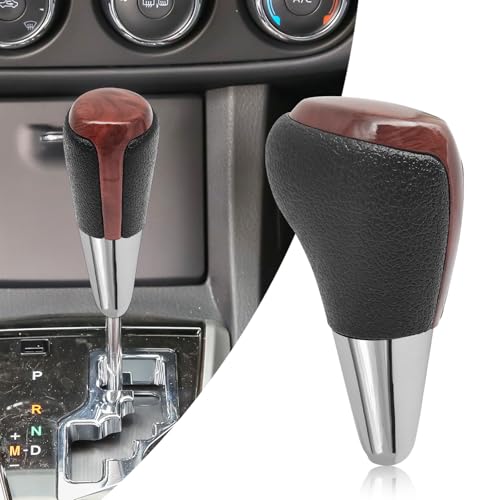 BLAKAYA Compatible with Plastic Faux Leather Texture Black Brown Gear Shift Knob Head Cover for Toyota Camry Corolla Highlander RAV4 - Image 1