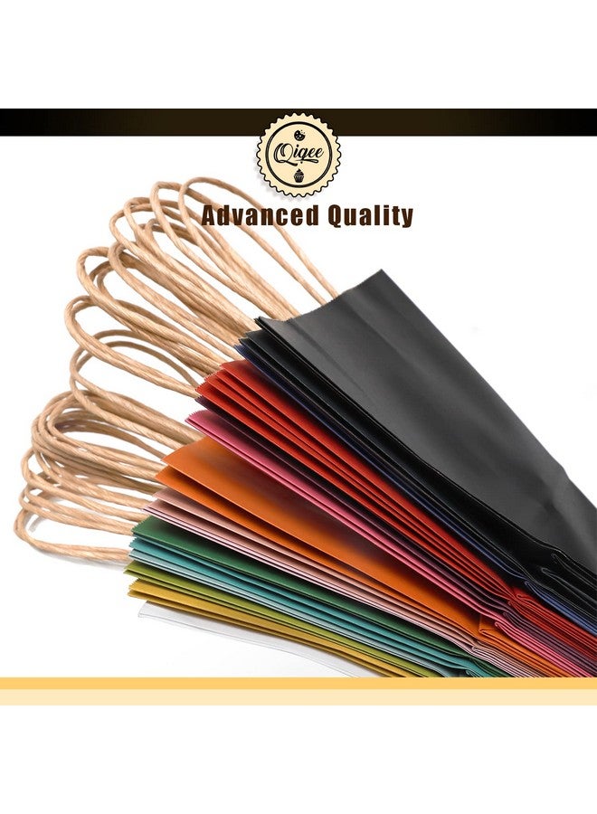 qiqee 100-Packs Paper Bags with Handles Bulk 8.26"×6"×3.15" Small Gift Bags 16 Different Senior Color Bags Multiple Uses（Small Size） - Image 3