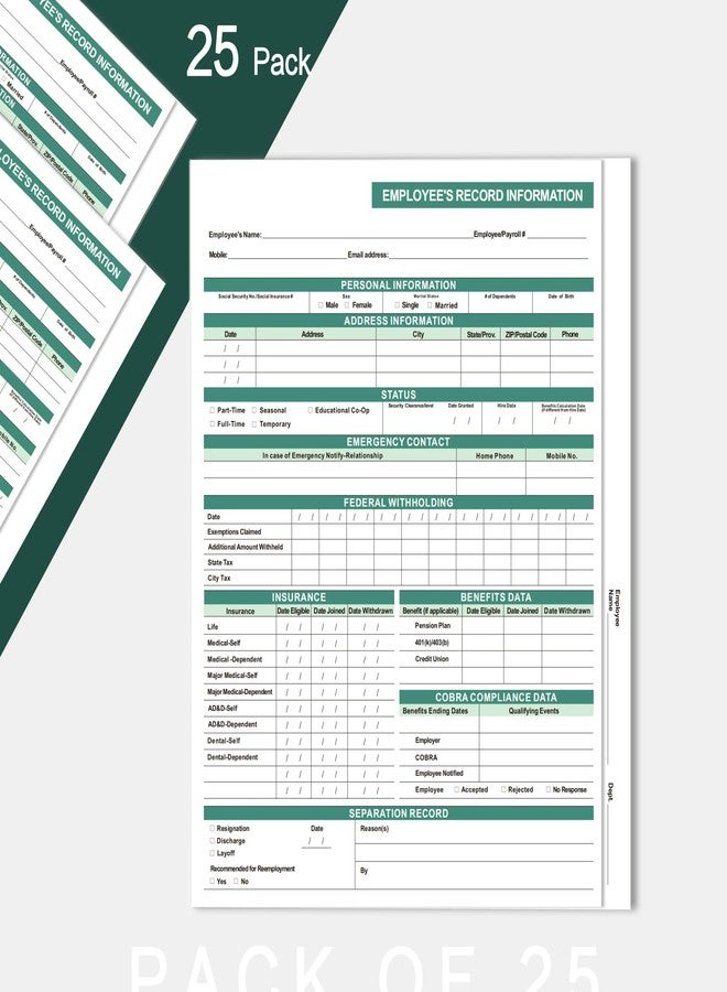 YvnShine Employee File Folders 25 Pack, Letter Size HR Personnel Folders - Image 5
