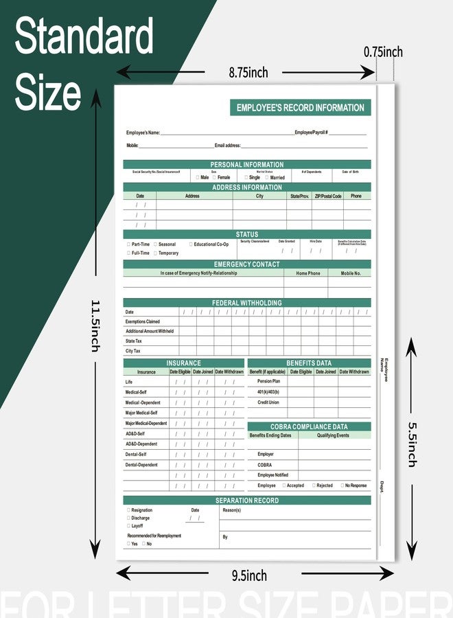 YvnShine Employee File Folders 25 Pack, Letter Size HR Personnel Folders - Image 3