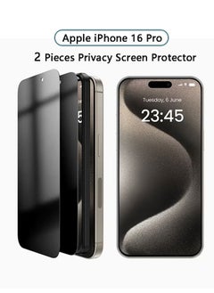 X-level 2 Pcs iPhone 16 Pro Privacy Screen Protector, Easy Installation with Alignment Frame, Anti-Drop and Anti-Scratch, Case Friendly Anti-Spy Anti-Fingerprint  - Image 1