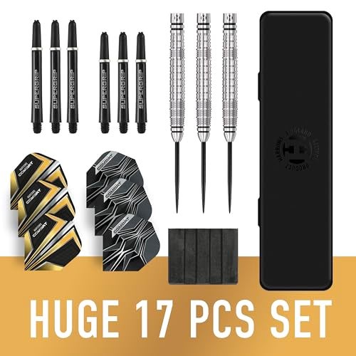 Harrows Combat 90% Tungsten Steel Tip Darts Set I 21g to 30g All Weights Available I Huge 17pcs Bundle with Spare Shafts, Prime Flights & Travel Case (23 Grams) - Image 2