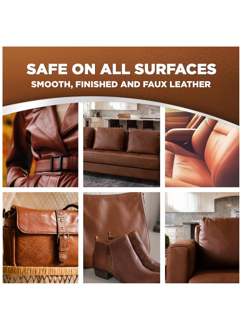 Leather Cleaner and Conditioner for Furniture - Cleans Conditions and Restores Leather Surfaces - UV Protectants Help Prevent Cracking or Fading of Leather Car Seats, Shoes, Purses