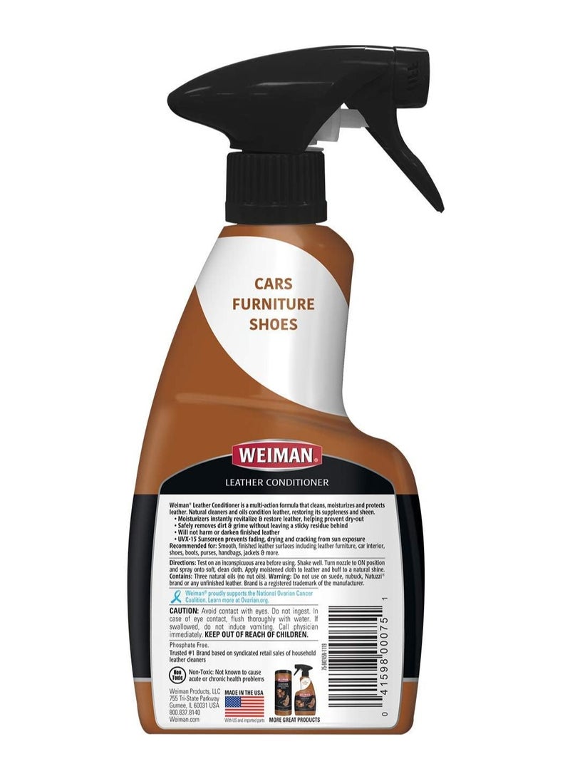 Weiman Leather Cleaner and Conditioner for Furniture - Cleans Conditions and Restores Leather Surfaces - UV Protectants Help Prevent Cracking or Fading of Leather Car Seats, Shoes, Purses  - Image 2