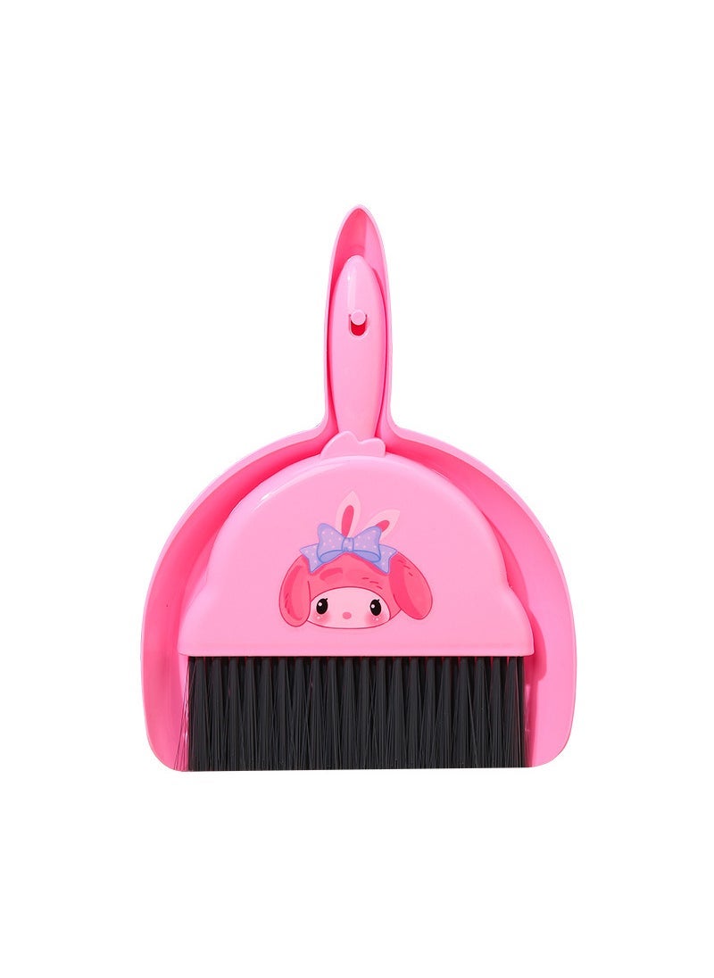 بيوينتي Desktop dustpan broom suit household car cleaning tool broom computer keyboard cleaning brush broom with shovel suit Bright pink 