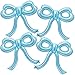 YTHETM 4 Pcs Blue Bow Balloons Bow Birthday Party Decorations for Girl Women Bow Decor Blue Birthday Decorations Giant Light Blue Balloons for Baby Shower Bridal Bachelorette Party Supplies - Image 3