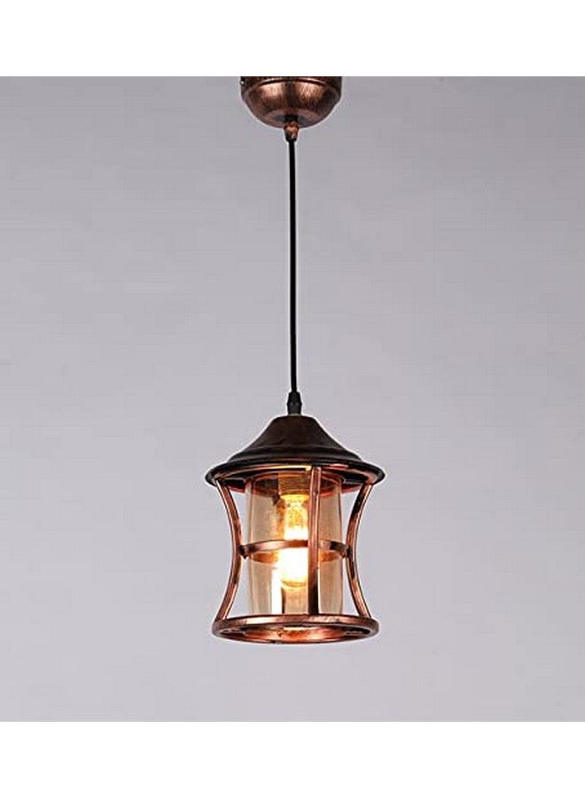 kinis Decorative Hanging Lamp/Pendant Lamp/Ceiling Light to Décor Home/Living Room/Bedroom/Office/Dining/Cafe/Restaurants, Curve Shape, Copper Antique (Pack of 1, Without Bulb) - Image 1