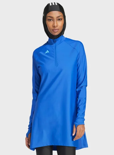 Adidas 3S Ls Swim Top Blue Swim Tops 4
