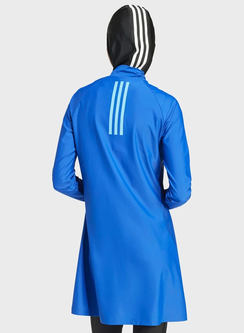 Adidas 3S Ls Swim Top Blue Swim Tops 4