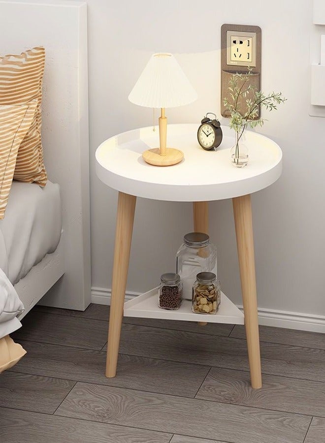 C&C Home طاولة قهوة أنيقة بتصميم نورديك عصري لغرفة النوم بجانب السرير مقاس 40 × 44 سم - Image 3