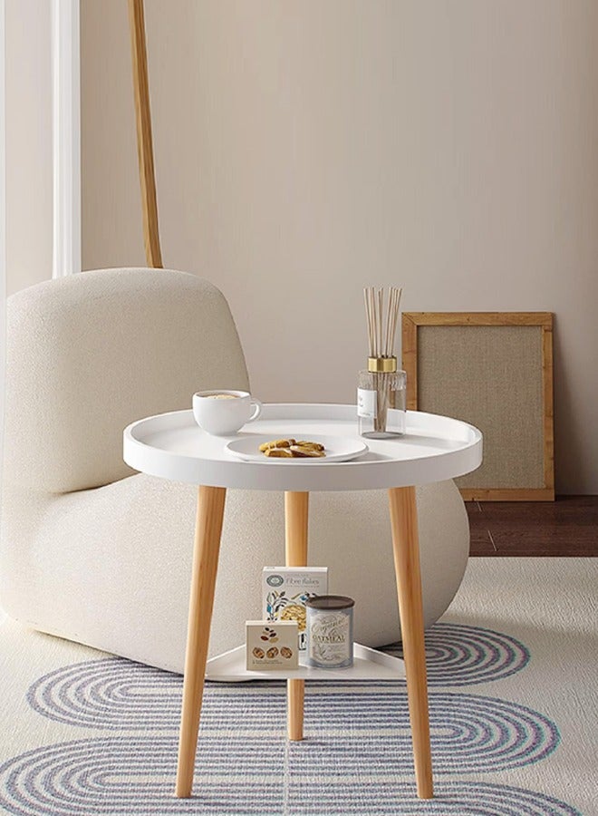 C&C Home طاولة قهوة أنيقة بتصميم نورديك عصري لغرفة النوم بجانب السرير مقاس 40 × 44 سم - Image 2