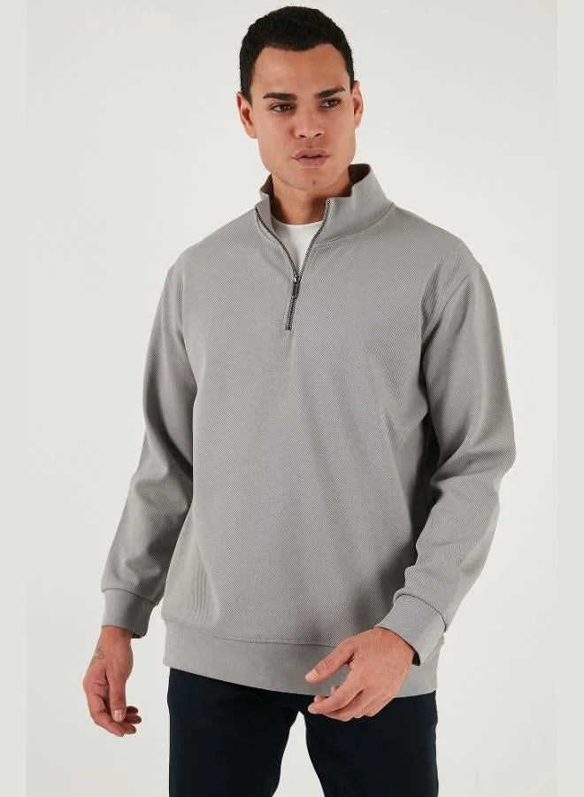 Buratti  Buratti Cotton Regular Fit Half-Zip Stand-Up Collar Sweatshirt Men's SWEAT 5905470 for Men | Best Price UAE