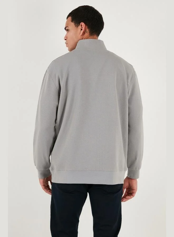 Buratti  Buratti Cotton Regular Fit Half-Zip Stand-Up Collar Sweatshirt Men's SWEAT 5905470 for Men | Best Price UAE