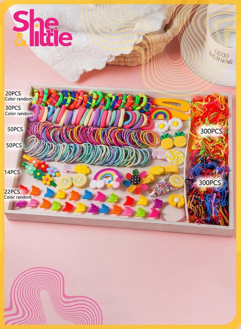 She&Little 786 Pcs Baby Girl Hair Accessories Gift Set  Hair Clips, Bows, Hair Ties, Barrettes and  Rubber Bands for Toddlers and Little Girls, Pink Bunny Gift Box Included  - Image 1
