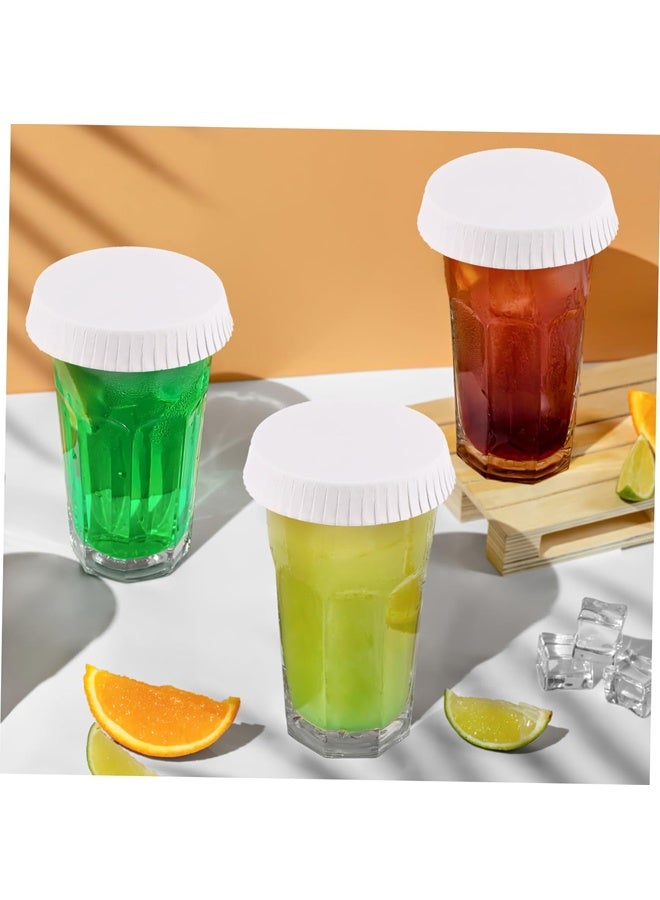 100 قطعة من أغطية أكواب ورقية للاستخدام مرة واحدة وأغطية أكواب ساخنة وأغطية شرب معاد تدويرها وأغطية أكواب قهوة 7.5 سم وأغطية أكواب ورقية بيضاء - Image 5