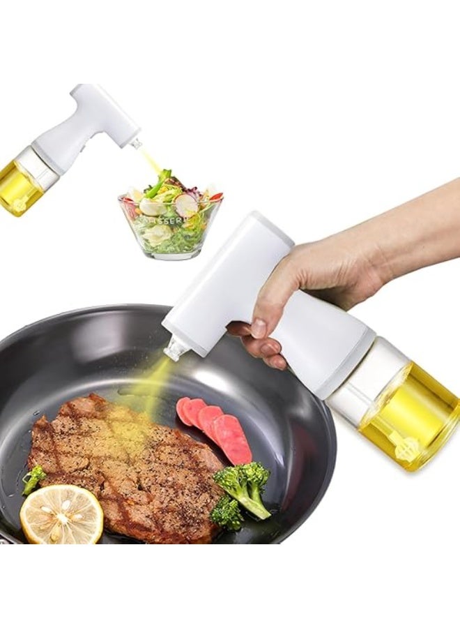 DUNISO Electric Oil Sprayer, Electric Oil Bottle with Vaporific/Stylolitic Spray,Automatic Wireless Electric Spray Kettle,Rechargeable, Fine and Even Spray，for Cooking Hot Air Fryers,Salad,Grilling,Baking ,200ML,White - Image 1