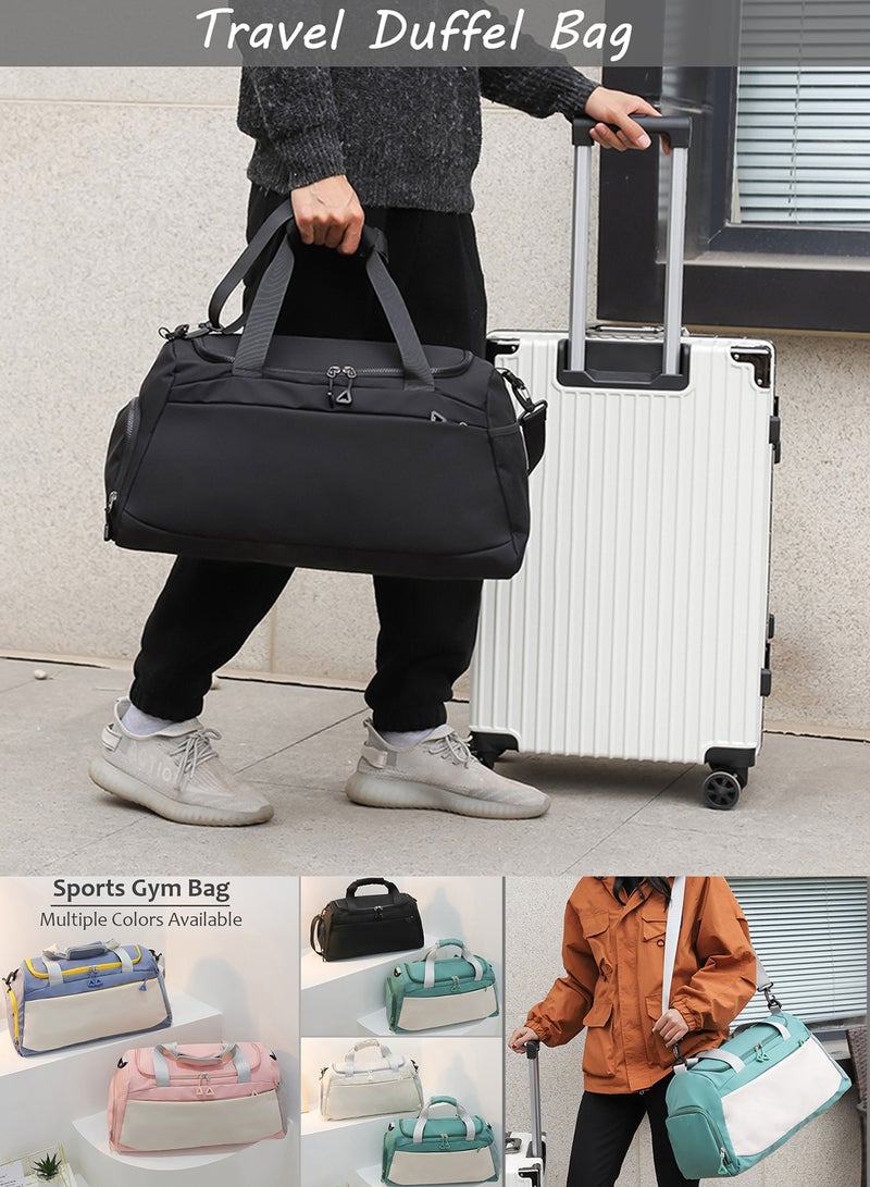 كوكيجو شنطة دفل رياضية لصالة الالعاب الرياضية والسفر مع جيب للاحذية وجيب رطب للرجال والنساء، شنطة سفر كبيرة لعطلة نهاية الاسبوع والليلة، شنطة حمل لليوغا (اسود)، نايلون - Image 3