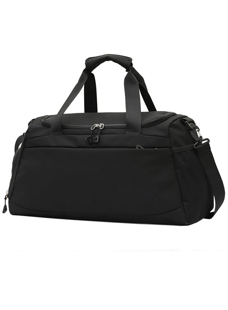 Qiccijoo Sports Gym Bag Travel Duffel Bag with Shoes Compartment and Wet Pocket for Men Women,50L Large Weekend Overnight Luggage Bag Carry on Bag Yoga Tote Bags(Black)  - Image 1