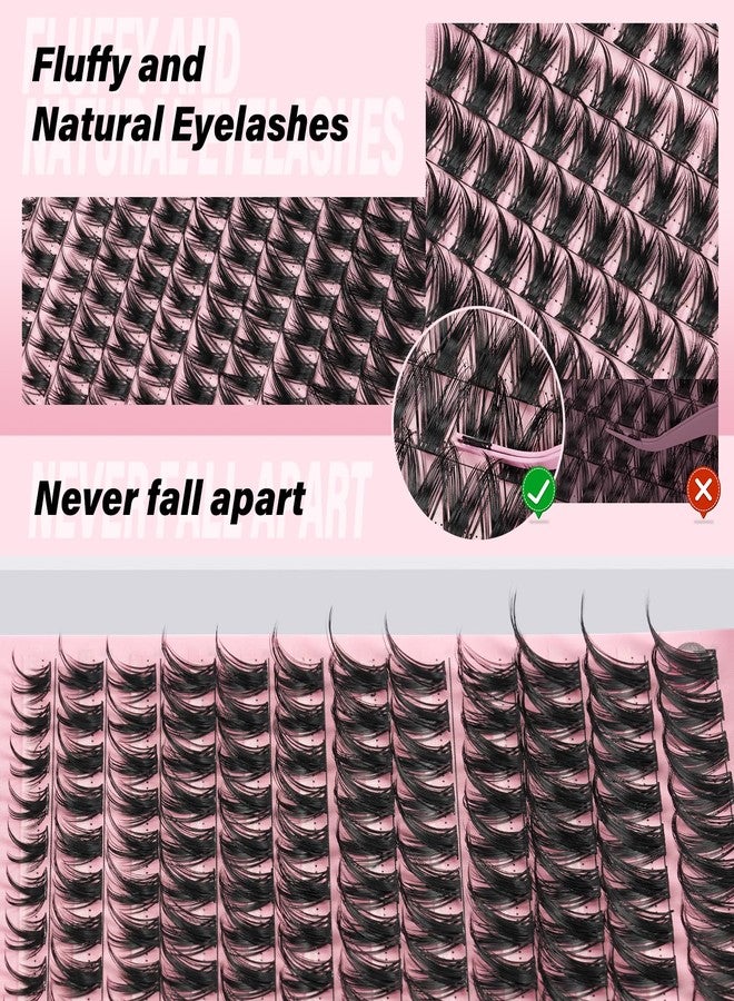 NYCAAR Lash Clusters Fluffy 144pcs D Curl 8-18mm Natural Lash Clusters Wispy Eyelash Clusters Individual Lashes with Thin Band Cluster Eyelash Extensions Easy DIY(NY01,D-8-18MIX-ZZLJ-3) - Image 2