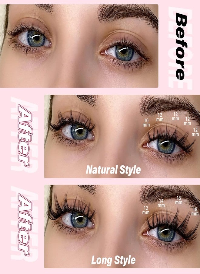 NYCAAR Lash Clusters Fluffy 144pcs D Curl 8-18mm Natural Lash Clusters Wispy Eyelash Clusters Individual Lashes with Thin Band Cluster Eyelash Extensions Easy DIY(NY01,D-8-18MIX-ZZLJ-3) - Image 5