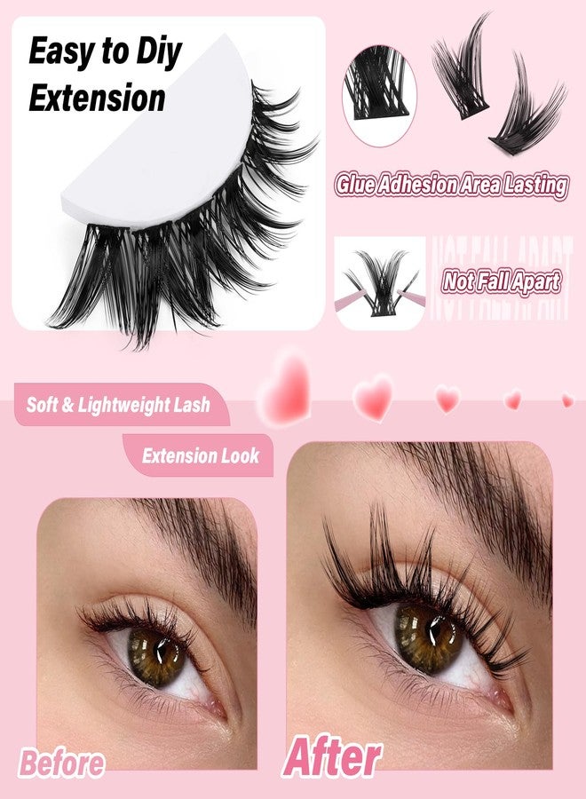 NYCAAR Lash Clusters Fluffy 144pcs D Curl 8-18mm Natural Lash Clusters Wispy Eyelash Clusters Individual Lashes with Thin Band Cluster Eyelash Extensions Easy DIY(NY01,D-8-18MIX-ZZLJ-3) - Image 4
