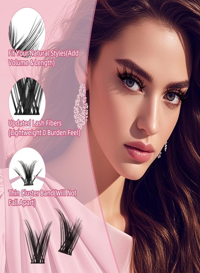 NYCAAR Lash Clusters Fluffy 144pcs D Curl 8-18mm Natural Lash Clusters Wispy Eyelash Clusters Individual Lashes with Thin Band Cluster Eyelash Extensions Easy DIY(NY01,D-8-18MIX-ZZLJ-3) - Image 3