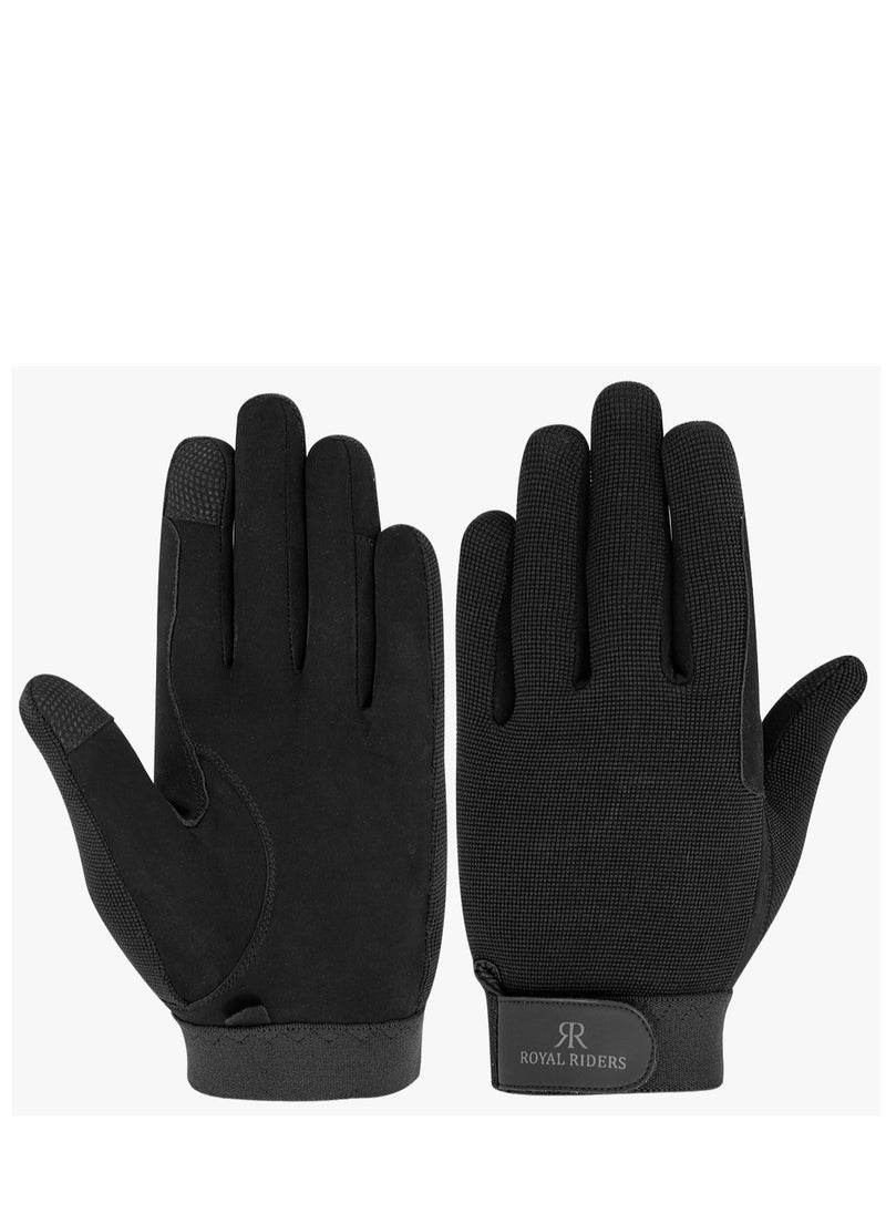 Royal Riders Premium Horse Riding Gloves - Nubuck Suede with 4-Way Spandex, Breathable, Durable & Comfortable Equestrian Gloves for Men & Women - #10062029  - Image 1