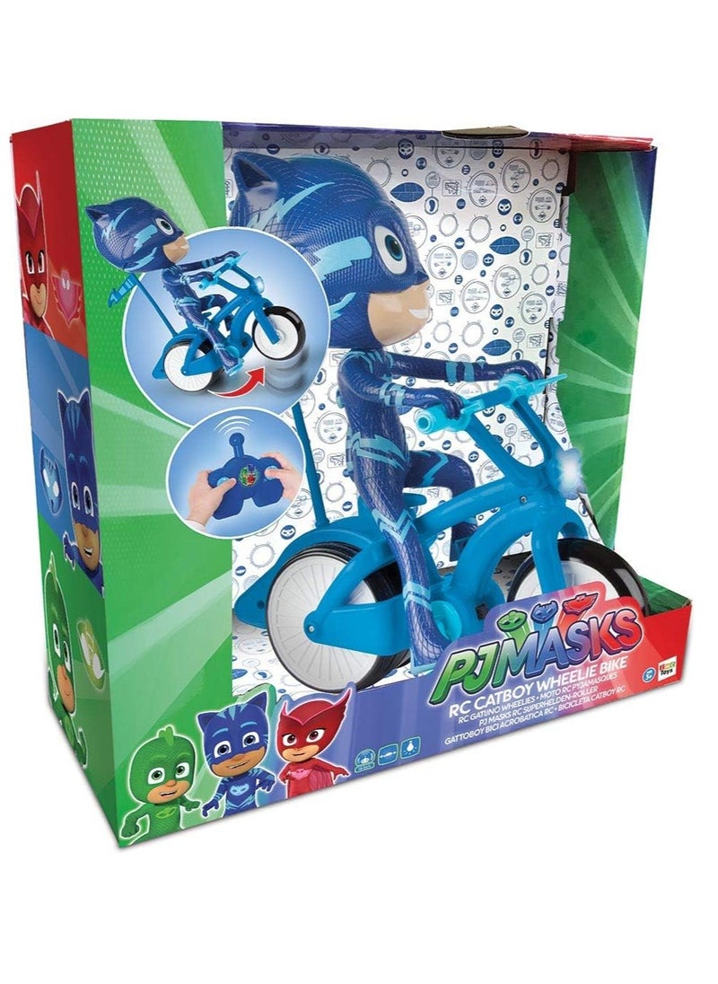 iMC Toys PJ Masks RC Catboy Wheelie Bike | Remote Control Stunts & Wheelies | Blue Catboy Bike for Kids | Fun & Interactive Toy  - Image 2
