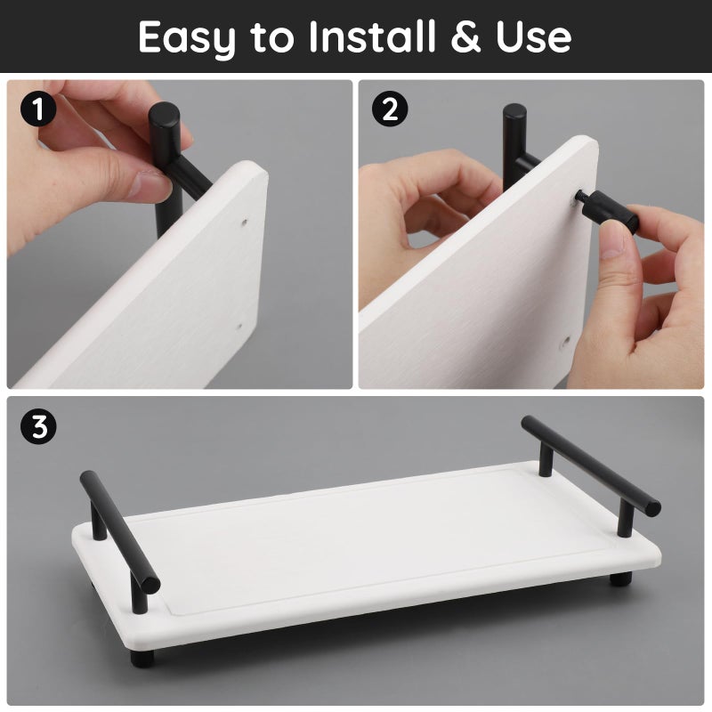 Segbeauty 12x6 Sink Caddy, Large Bathroom Tray Stone Drying Mat with Handle, Fast Drying Diatomaceous Earth Vanity Tray, Water Absorbent Countertop Organizer Bathroom Soap Holder Sink Organizer White - Image 4