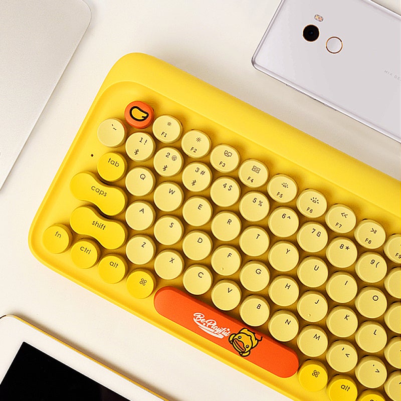 Lofree Eh12s DOT Mechanical Keyboard, Bluetooth Dual-Mode Wired & Wireless, Little Yellow Duck Set - Image 4