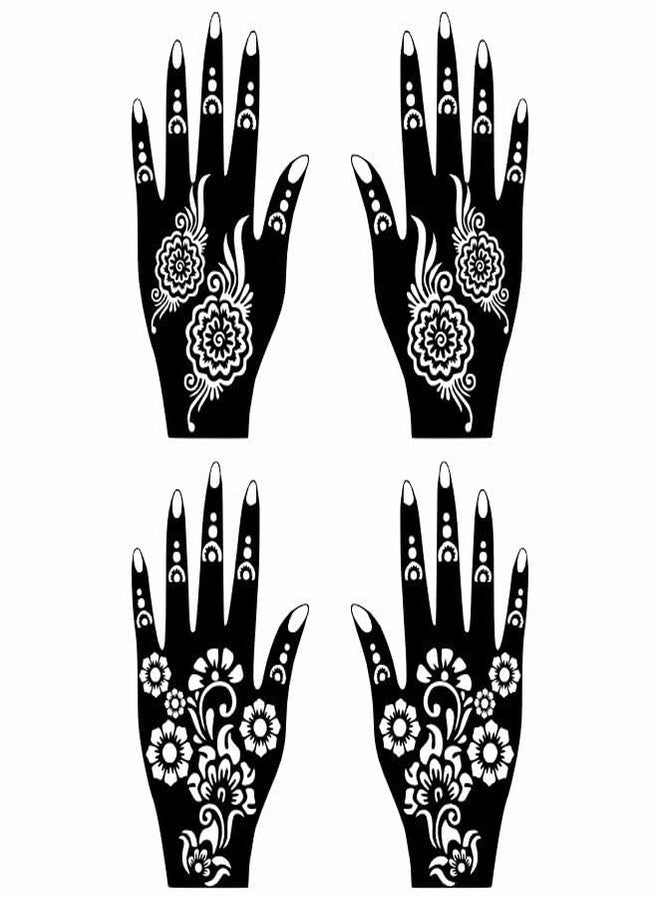VANVATI Bold and Elegant Combo Mehndi Stencil Sticker Set for Front Hand Pack of 2 - Image 1