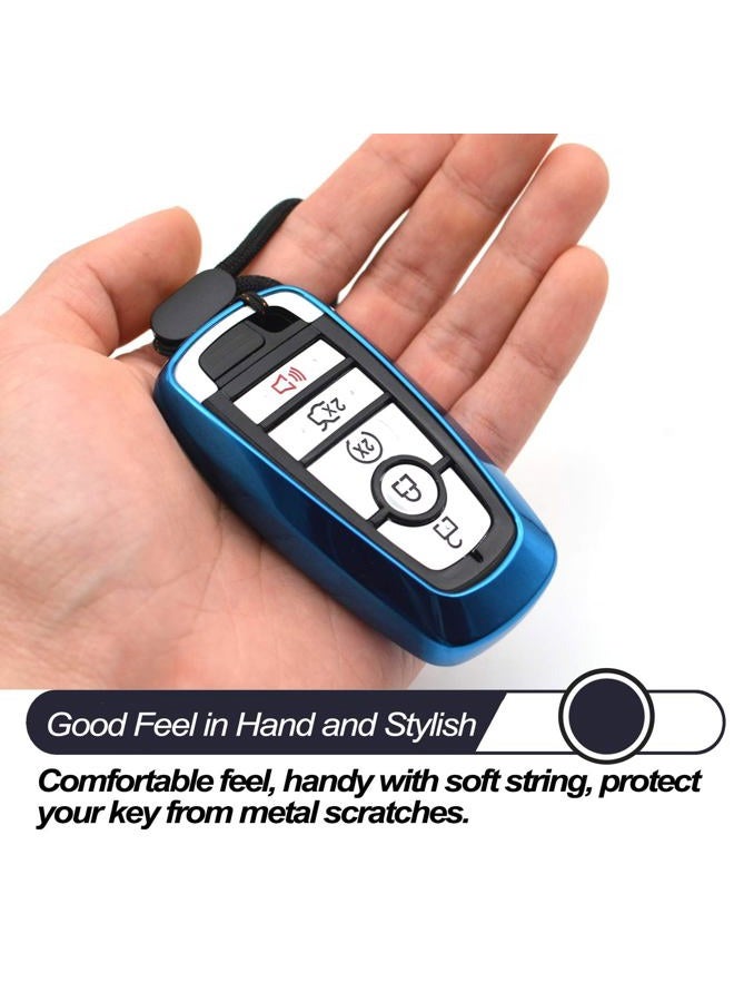 MECHCOS Compatible with Ford Edge Escape Expedition Explorer Fusion Mustang Ranger F-150 F-250 Smart 3 4 5 Buttons Blue TPU Key Fob Cover Case Remote Holder Skin Protector Keyless Entry Sleeve Accessories - Image 4