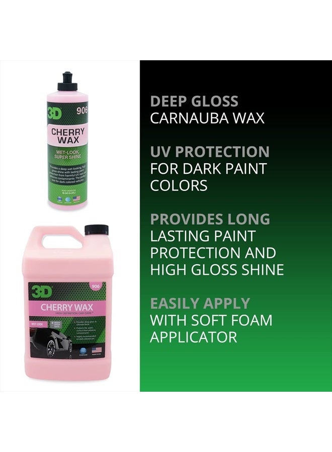 3D Cherry Wax - Deep Gloss, Wet Look Carnauba Car Wax - UV Protection for Dark Paint Colors 16oz. - Image 2
