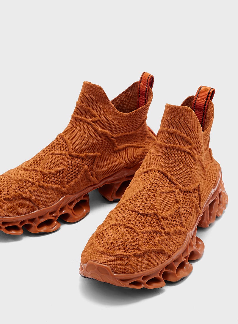 Seventy Five Elevated Flex Outsole Knitted Pull On Sneakers  - Image 4