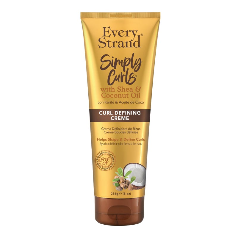 Every Strand Curling Creme Simply Curls Coconut Oil and Shea Butter 8 oz - Image 2