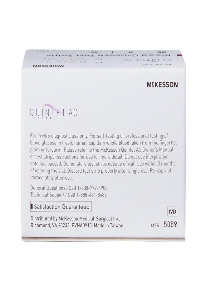 McKesson Quintet AC Blood Glucose Test Strips - Auto Coding, Noble Electrode Strips, for Self-Testing and Point-of-Care Testing of Whole Blood Glucose, 50 Strips, 4 Packs, 200 Total - Image 5