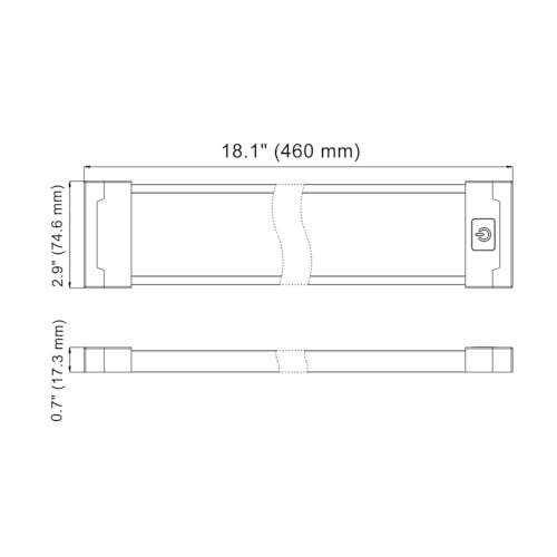 Raycharm مصباح LED داخلي للقوارب والمركبات الترفيهية من رايشارم 18.1" × 2.9"، 6000K أبيض بارد شعاع متساوي، خرج ضوء عالي واستهلاك منخفض للأمبير، مدمج لمساحة محدودة، 12V/24V DC، مفتاح لمسة للتشغيل/الإيقاف، عبوة واحدة - Image 2