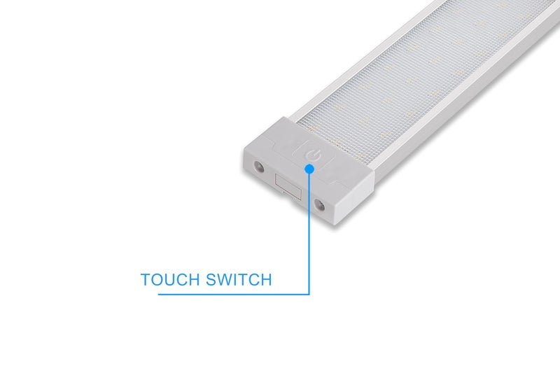 Raycharm مصباح LED داخلي للقوارب والمركبات الترفيهية من رايشارم 18.1" × 2.9"، 6000K أبيض بارد شعاع متساوي، خرج ضوء عالي واستهلاك منخفض للأمبير، مدمج لمساحة محدودة، 12V/24V DC، مفتاح لمسة للتشغيل/الإيقاف، عبوة واحدة - Image 5