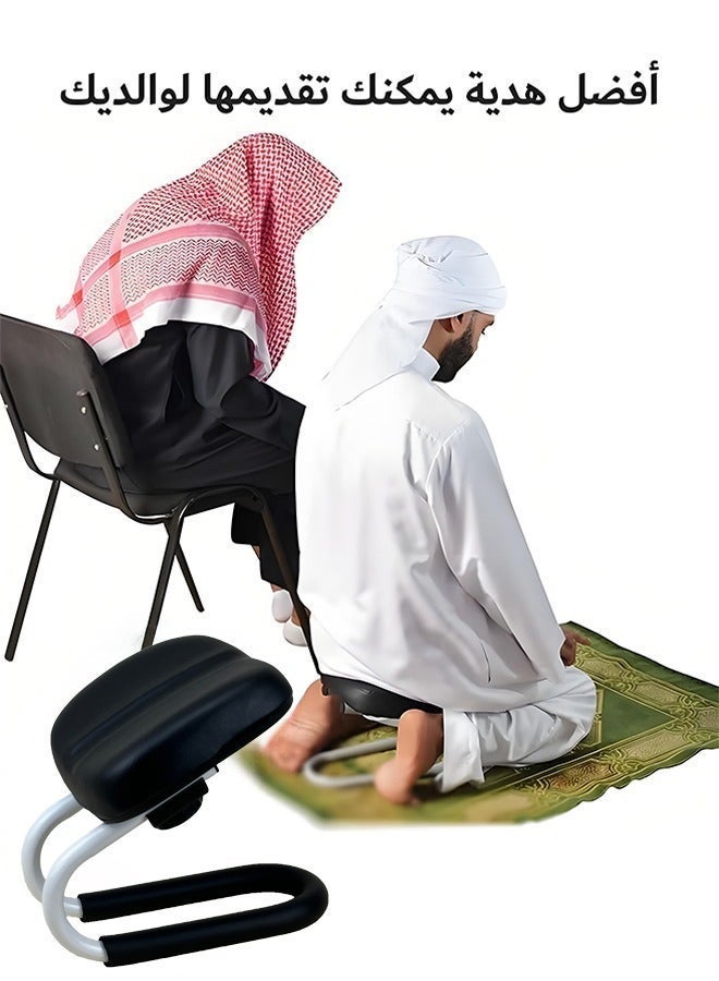 WALALLA Prostration Chair is a Prayer Chair for Muslims - Comfort and Support During Prayer, Padded Leather Seat Handcrafted, Ergonomic Design for Comfortable Prayer Position, Meditation Stool Mindfulness Prayer Kneeling Stool Chair with Anti-slip Cover, 25x28x22.5cm - Image 4