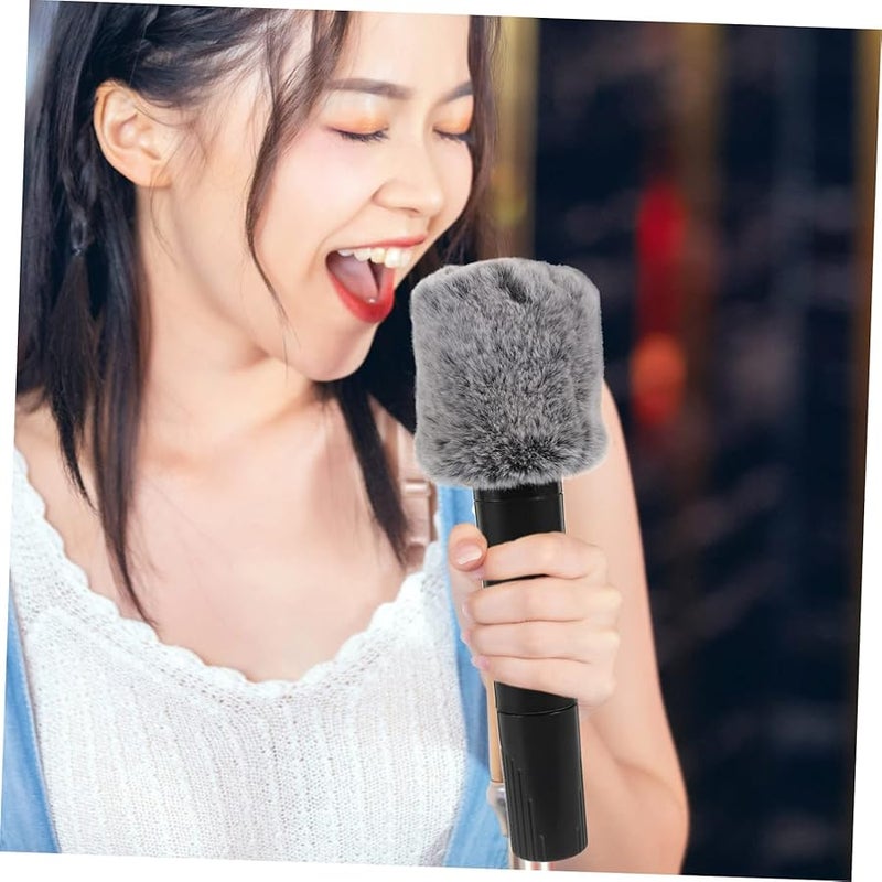 Artibetter Microphone Windscreen Plush Cover Furry Windshield Black - Image 4
