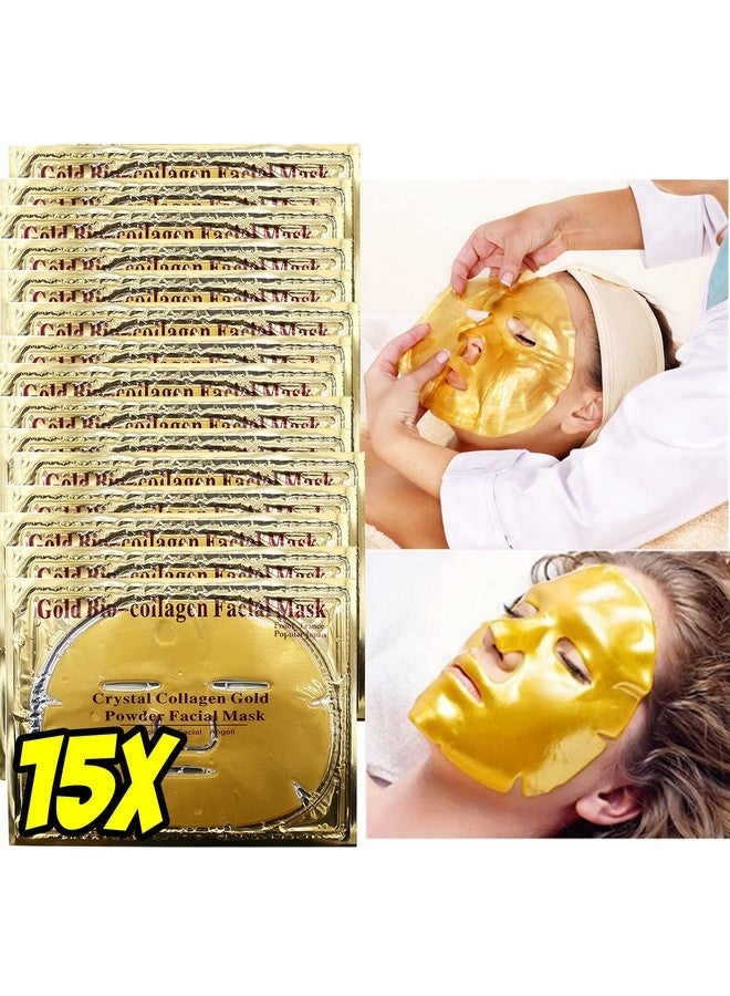 Nielies 24K Collagen Facial Mask (15 Pcs) Anti Wrinkle Firm Skin & Hydrating Skin Anti Aging Puffiness Mask For Revitalizing - Image 1